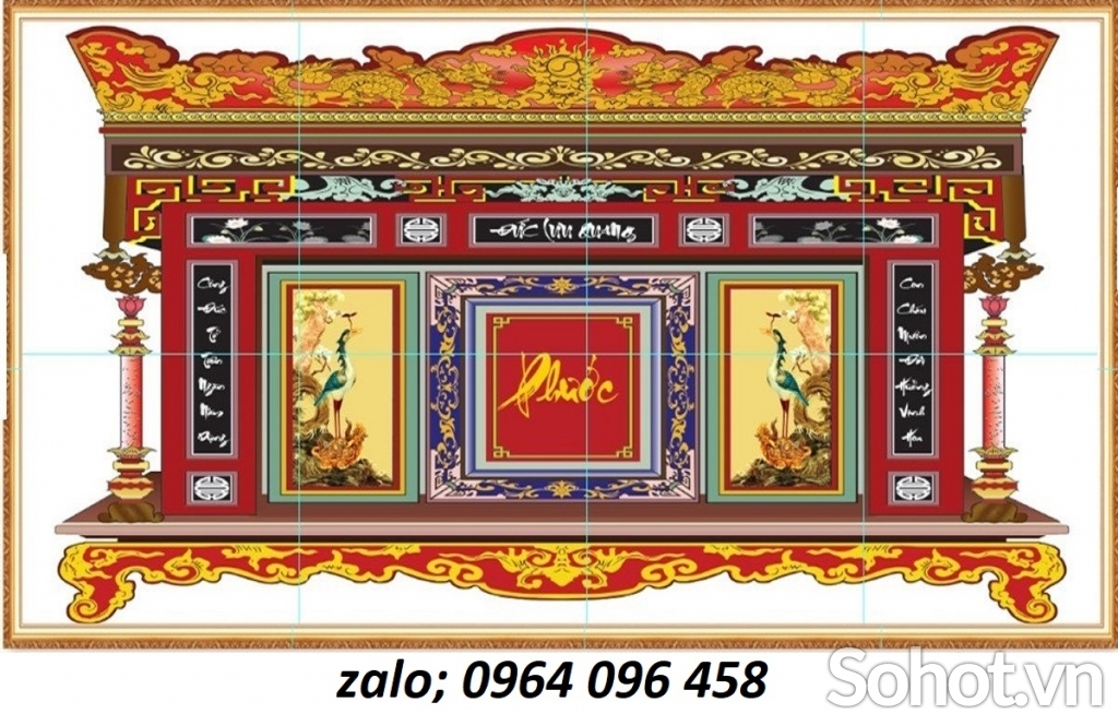 Tranh gạch 3d ốp tường phòng thờ - BXC90