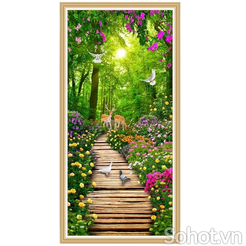 Tranh gạch 3d trang trí phòng khách - 755CV