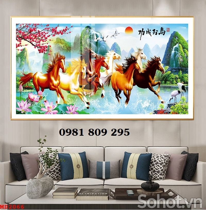 mẫu gạch tranh Mã Đáo Thành Công Đẹp Hút Tài Lộc