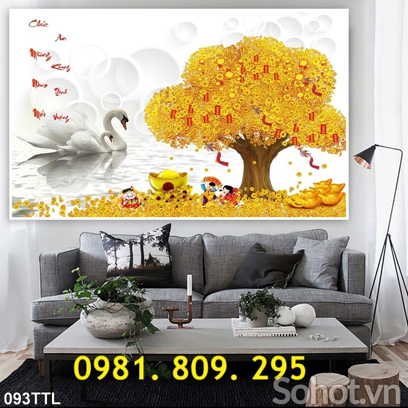 gạch 3d ốp tường , tranh hoa tài lộc