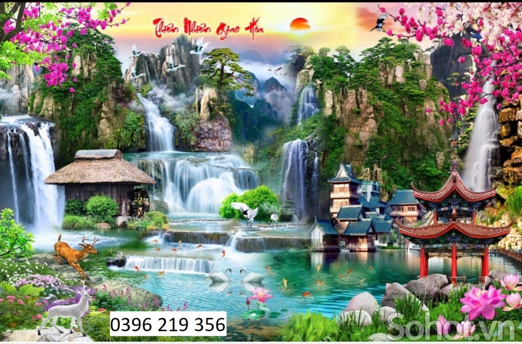 Tranh gạch men- Tranh Giao hòa thiên nhiên