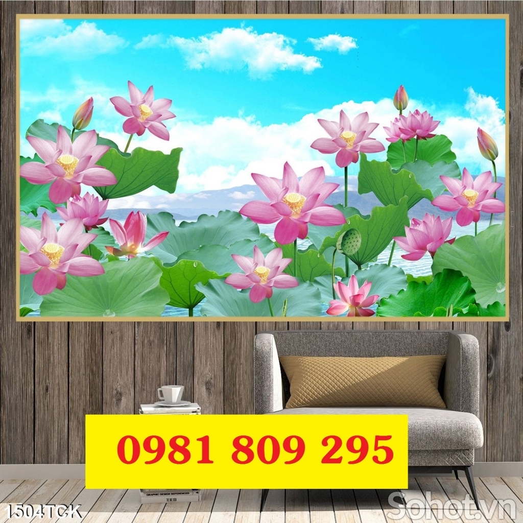 Gạch trang trí hoa sen 3d