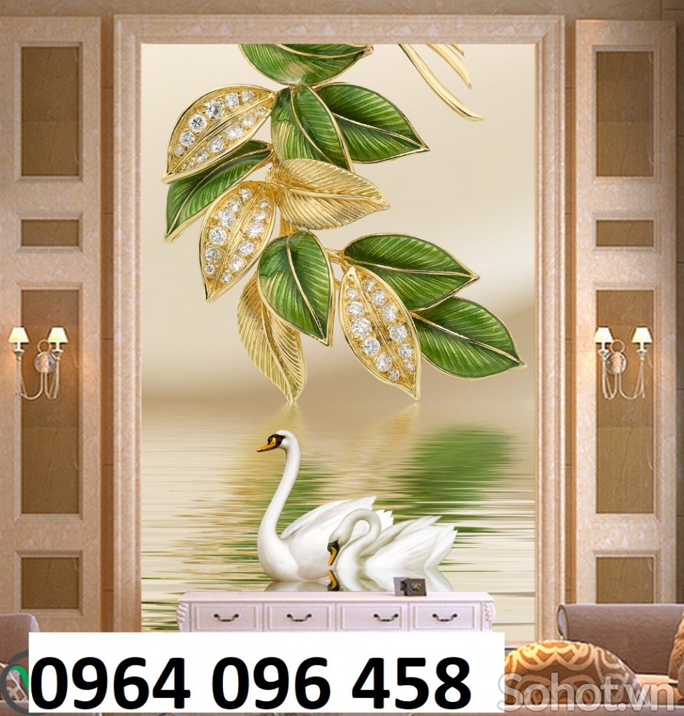 tranh 3d trang trí mẫu hoa ngọc - DKB43