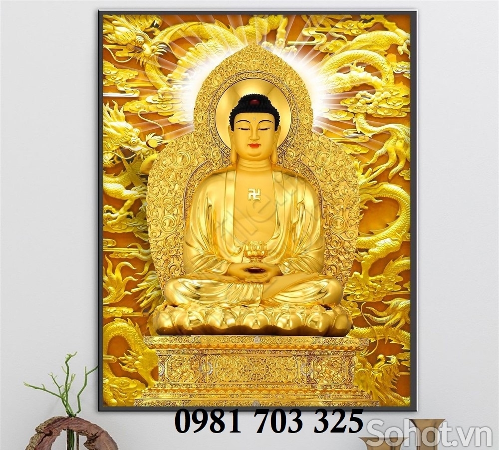 Gạch tranh 3D ốp tường, tranh Phật
