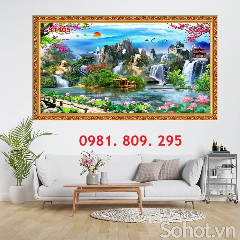 Gạch 3d , tranh ốp tường phong cảnh HP8383