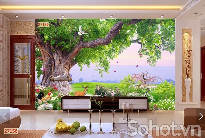 Tranh gạch phong cảnh đồng quê 3d - 2DCV54