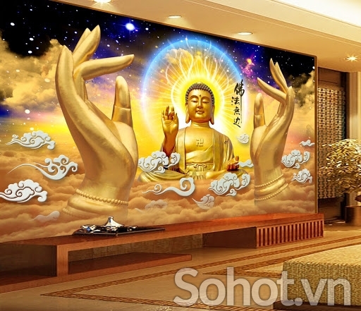 Tranh gạch 3d ốp tường phật phòng thờ - XCXV44