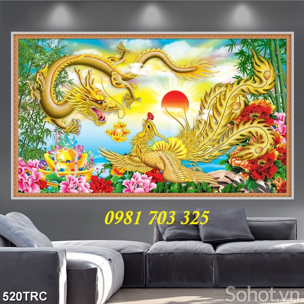 tranh rồng phong thủy- gạch tranh 3D