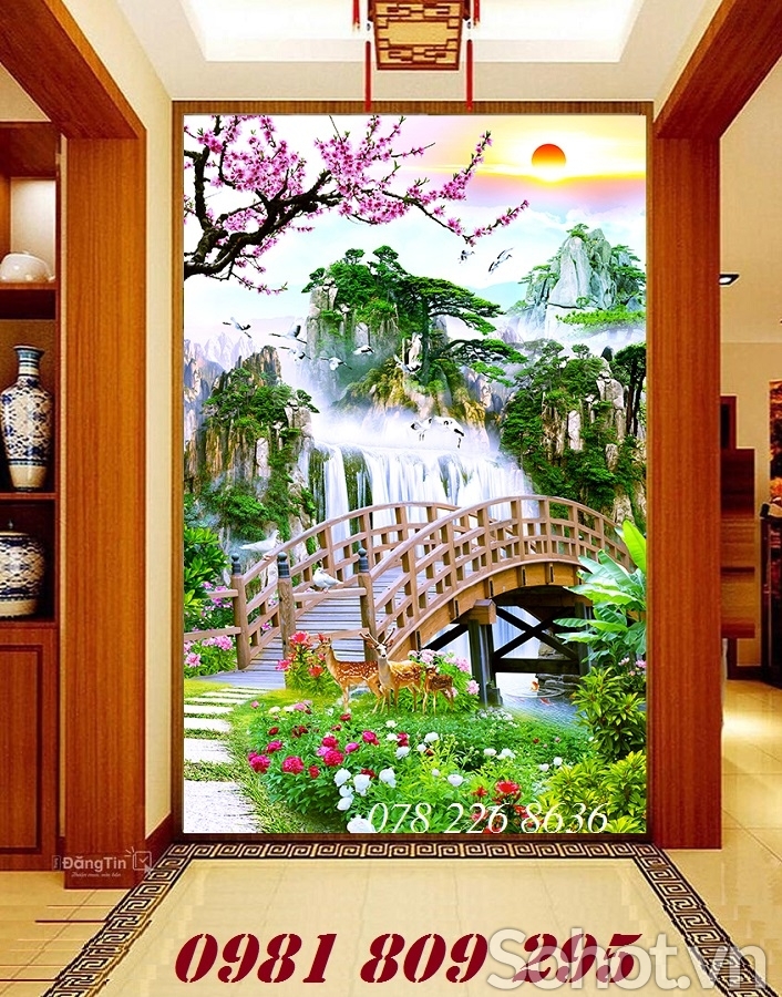 Gạch tranh 3d , phong cảnh đứng