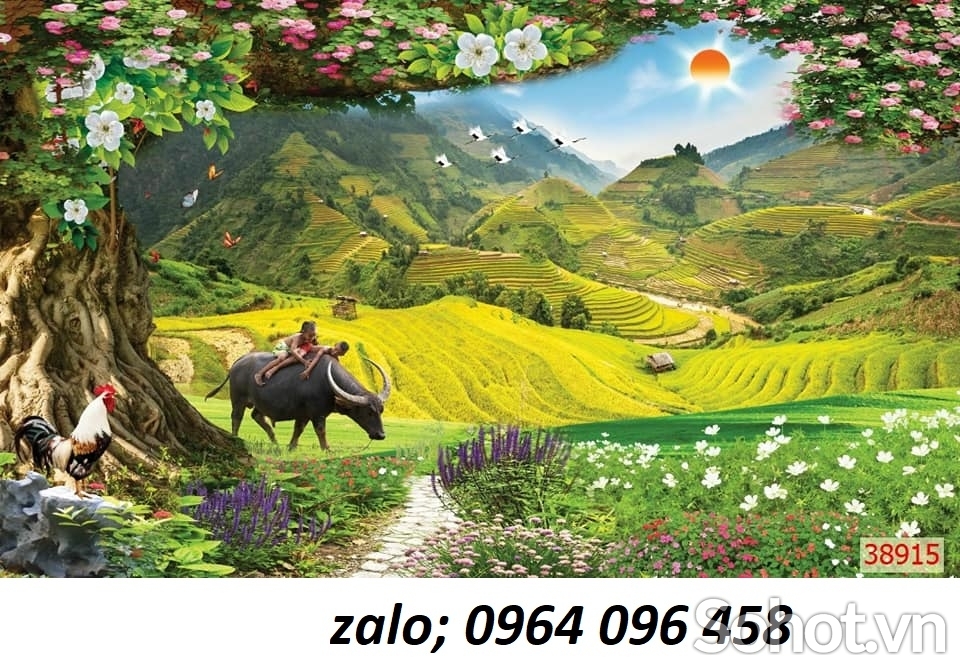 Gạch tranh 3d ốp tường ngoài trời - 942XV