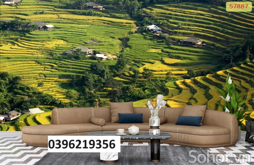 Tranh gạch đẹp ruộng bậc thang
