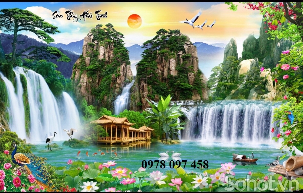 Gạch men họa tiết ốp tường phòng khách
