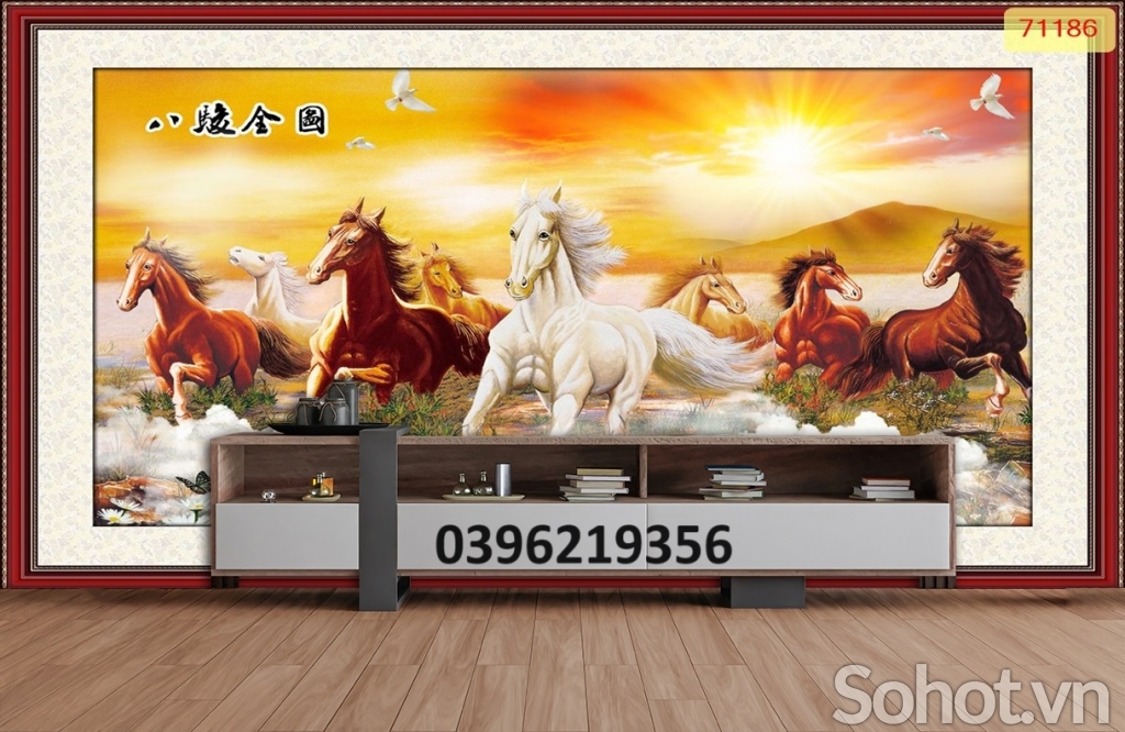 Tranh ngựa mã đáo 3D đẹp
