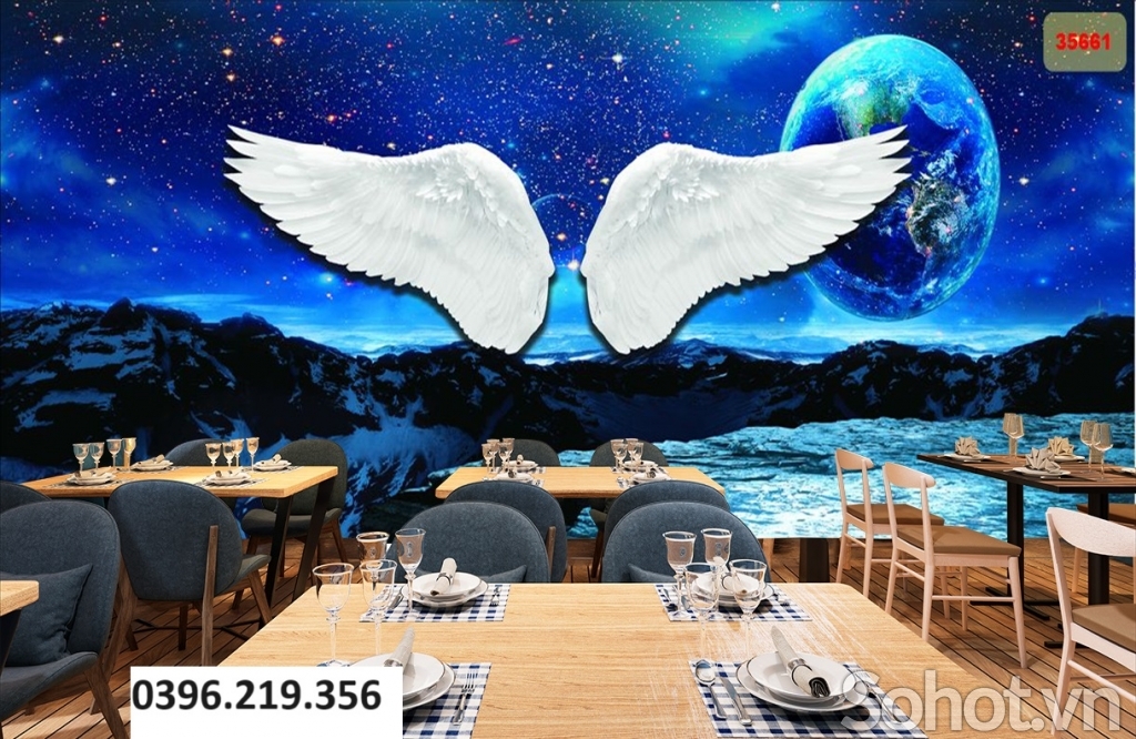 Gạch cánh thiên thần 3d trang trí