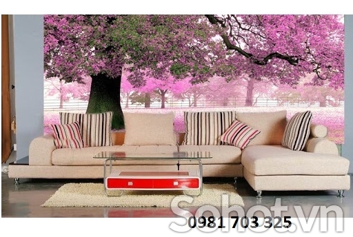 Gạch tranh ốp tường- tranh hoa đào