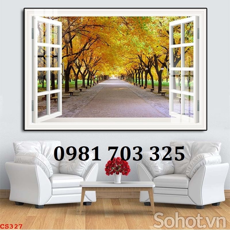 Gạch tranh cửa sổ dán tường
