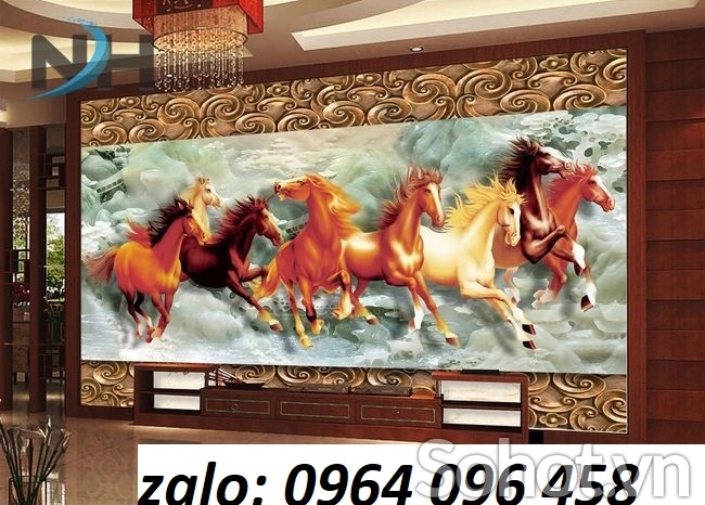 Tranh mã đáo thành công - gạch tranh 3d ốp tường - HHH5