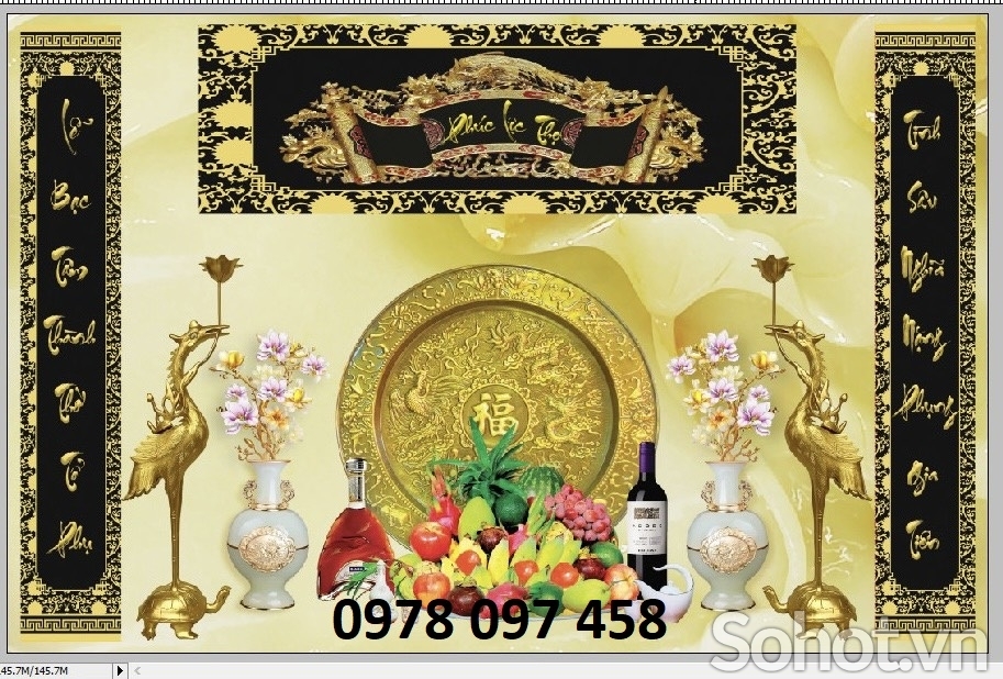 Tranh ốp phòng thờ - gạch tranh 3D
