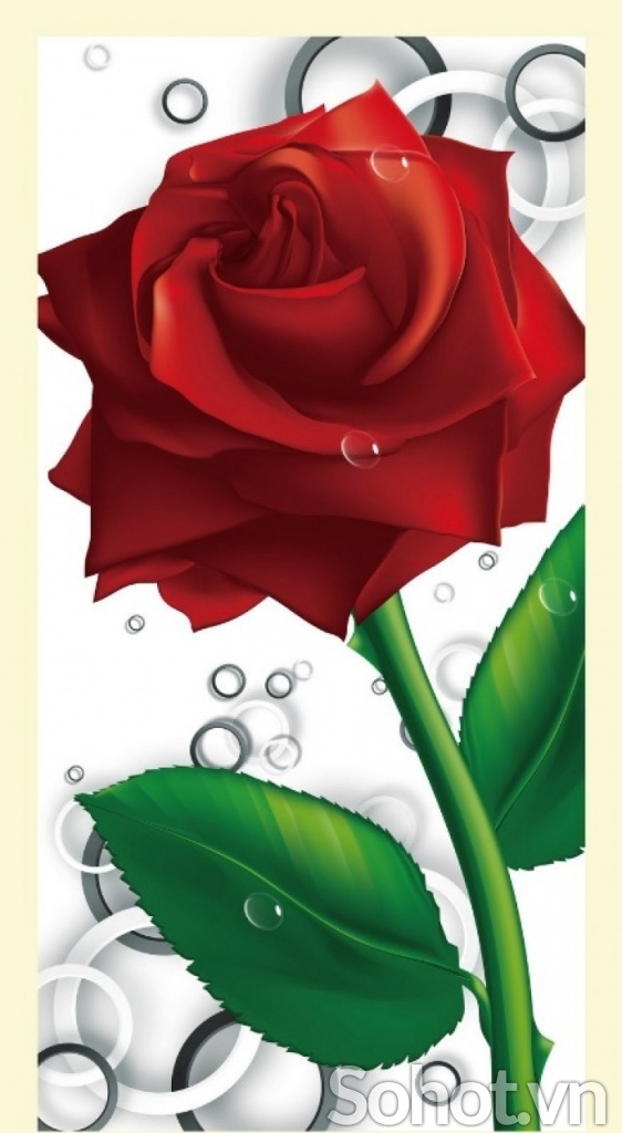 Tranh gạch hoa hồng 3d - gạch tranh hoa hồng 3d 654XM