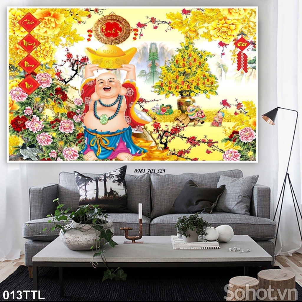Gạch tranh 3D- tranh phật di lặc