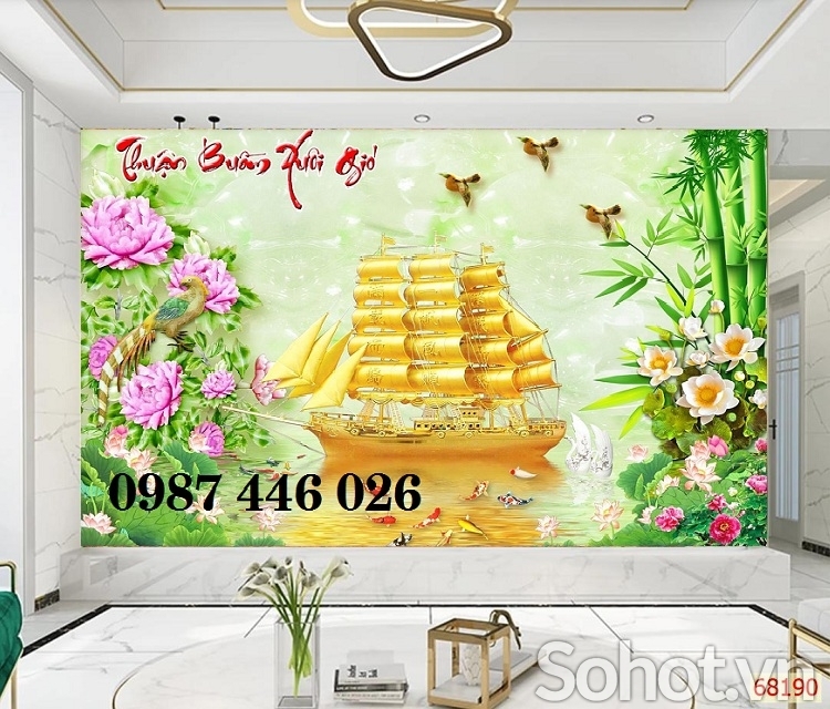 Gạch tranh thuận buồm xuôi gió HP9722