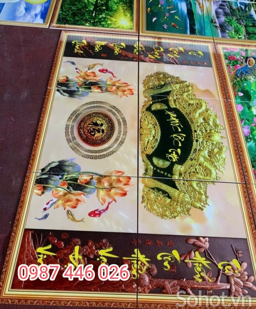 Tranh gạch men tường phong thủy đẹp HP8823