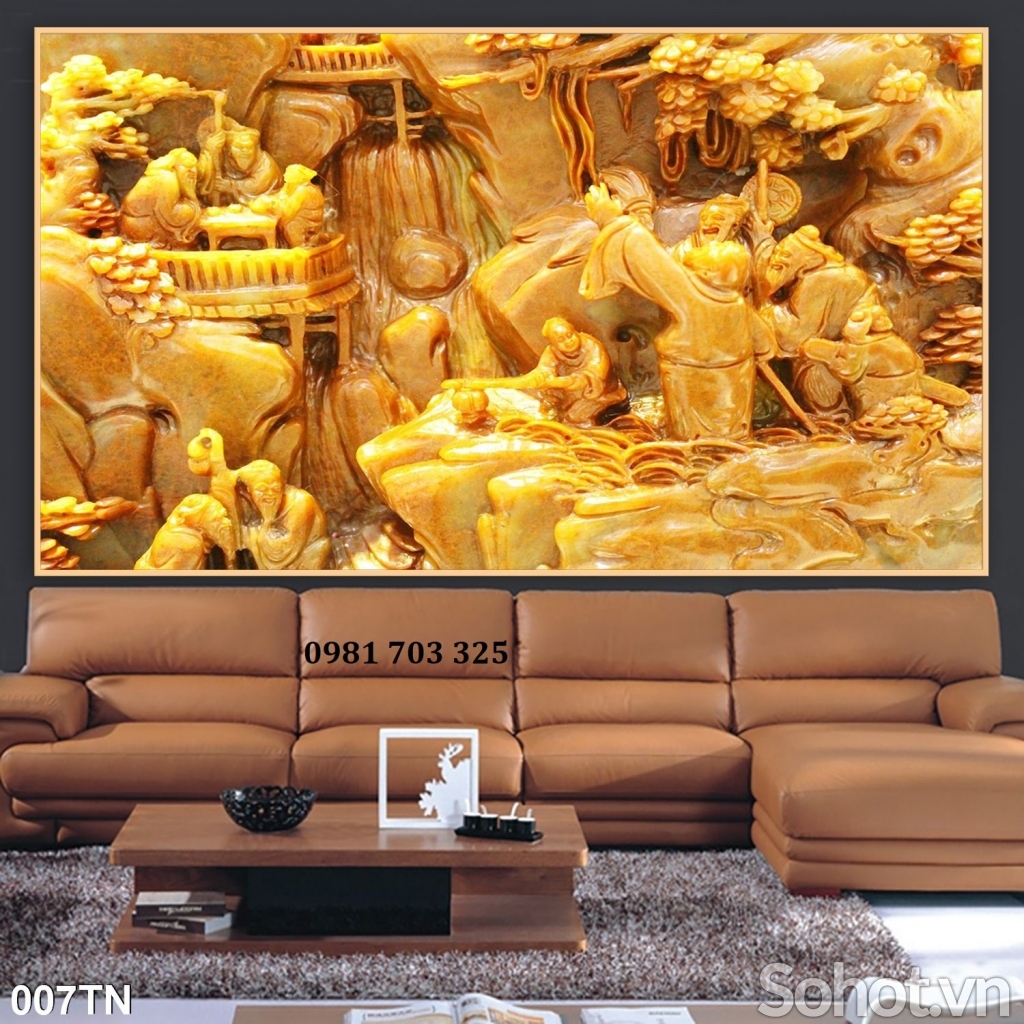 Tranh gạch sứ ngọc 3D dán tường