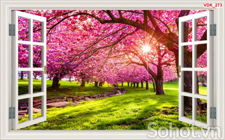 Tranh gạch 3d ốp tường hình cửa sổ - 5999C