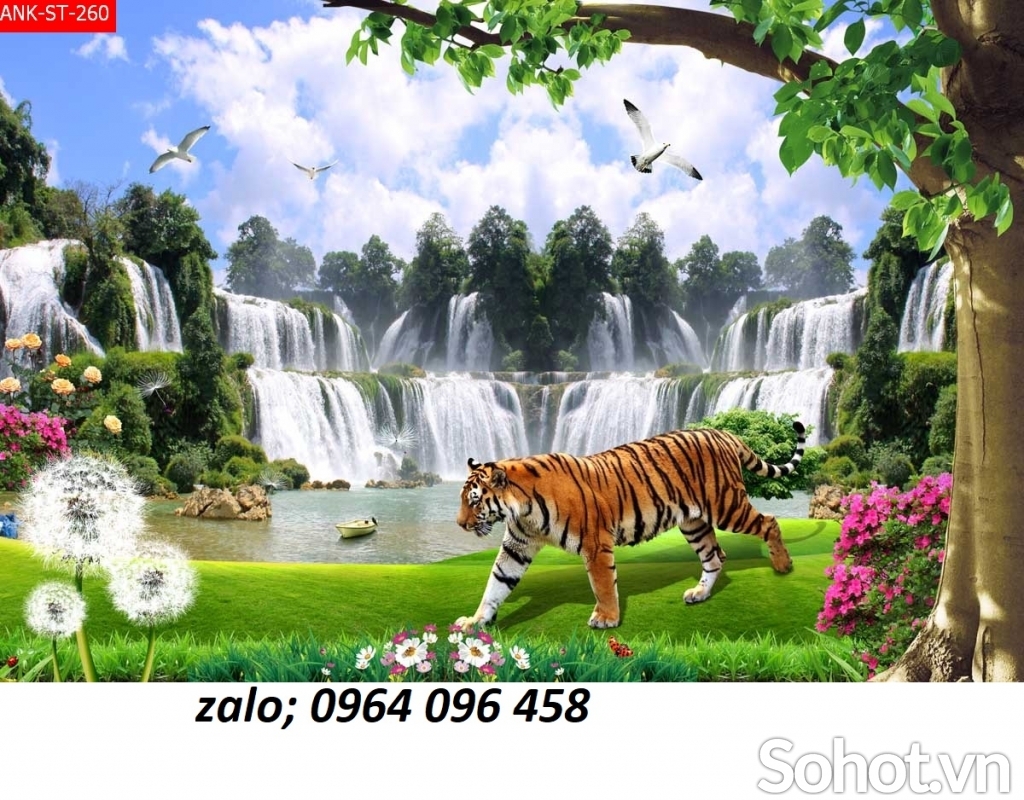 Tranh gạch 3d phong cảnh phòng khách - BCV6