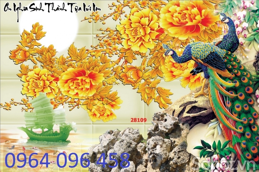 Tranh gạch men 3d phong thủy - SKMNV55