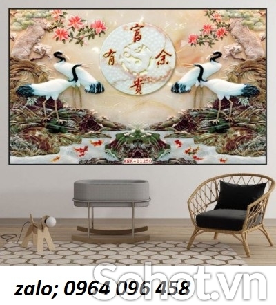 Gạch tranh 3d ốp tường phòng khách - JFC4