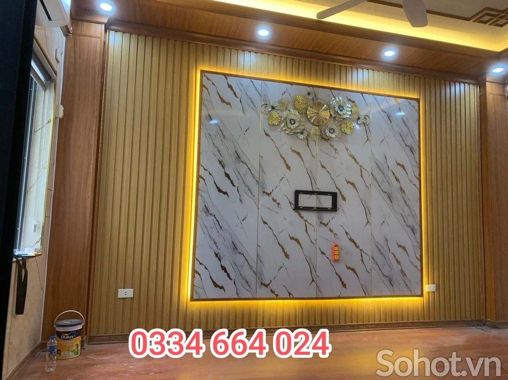 Ốp tường nhựa vân đá PVC