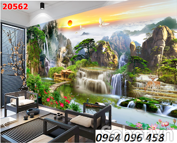 Tranh gạch 3d trang trí phòng khách - 988C