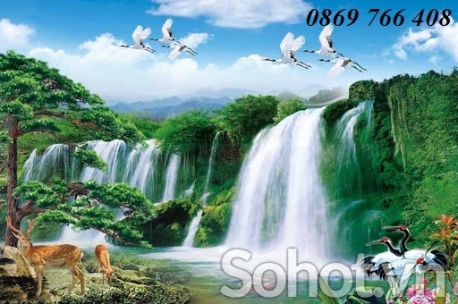 Gạch tranh phong cảnh sông nước 3d