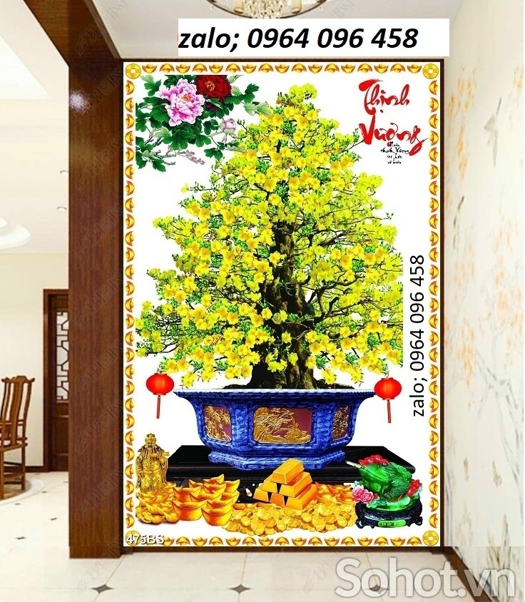 Tranh gạch 3d hoa mai - CXV43