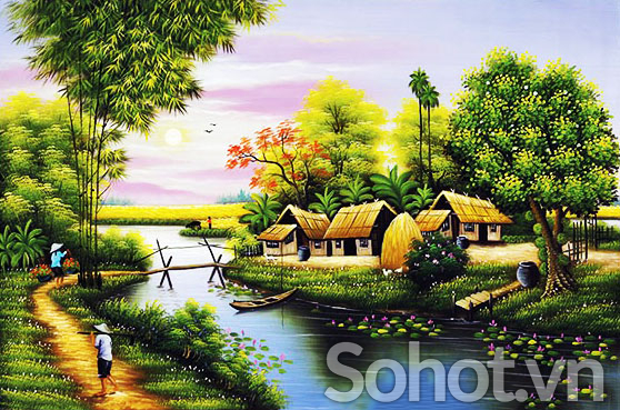 Tranh gạch phong cảnh đồng quê 3d - 654CVB