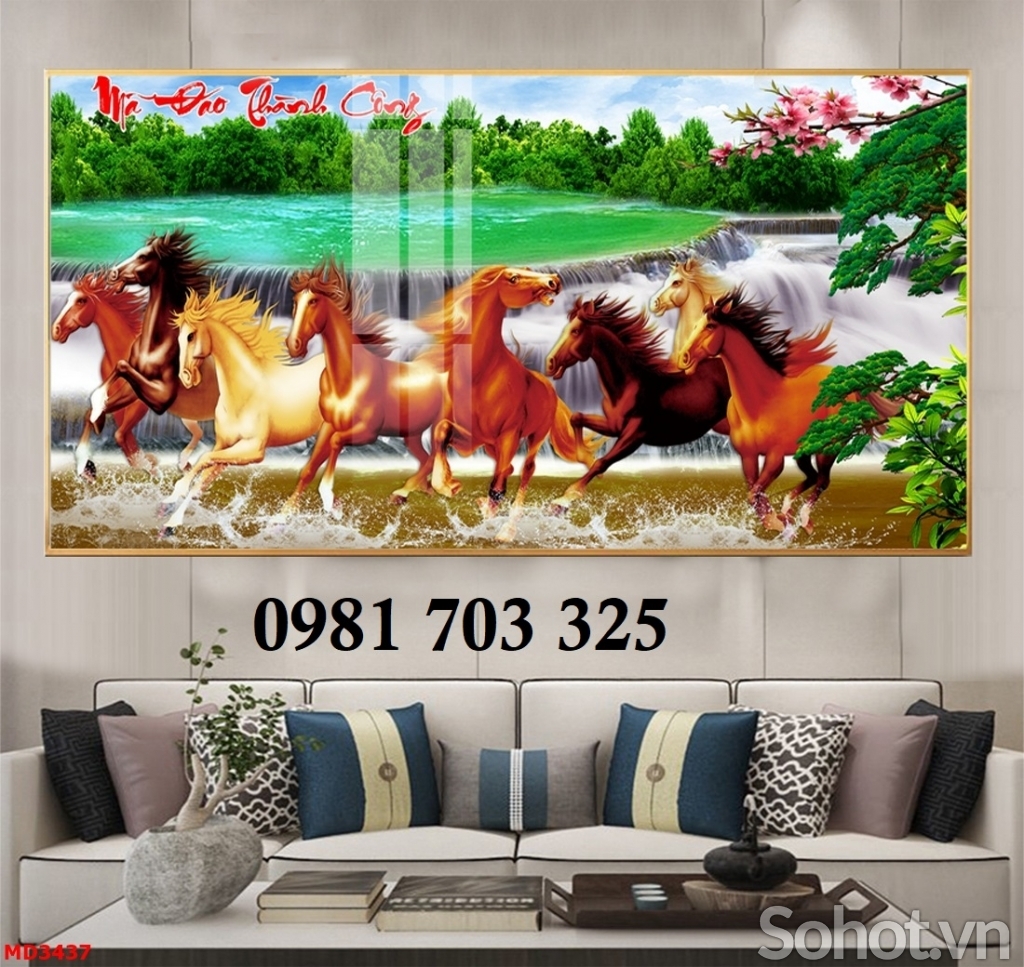 Tranh gạch 3D mã đáo thành công