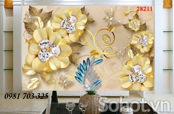 Tranh gạch 3D- tranh hoa