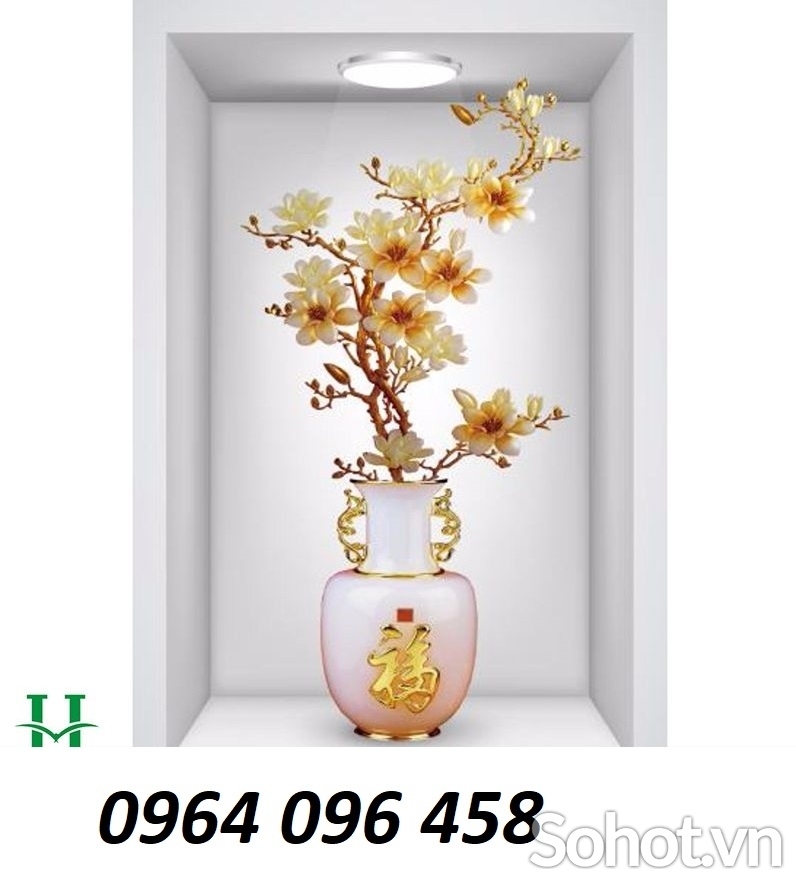 Tranh gạch 3d bình hoa gạch tranh 3d 123AM