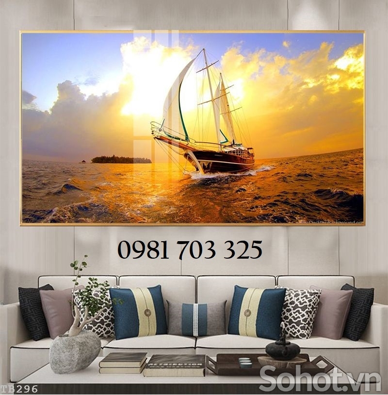Tranh gạch men phong thủy thuận buồm xuôi gió