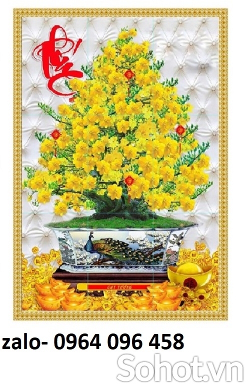Tranh gạch 3d hoa mai dán tường - MBB66