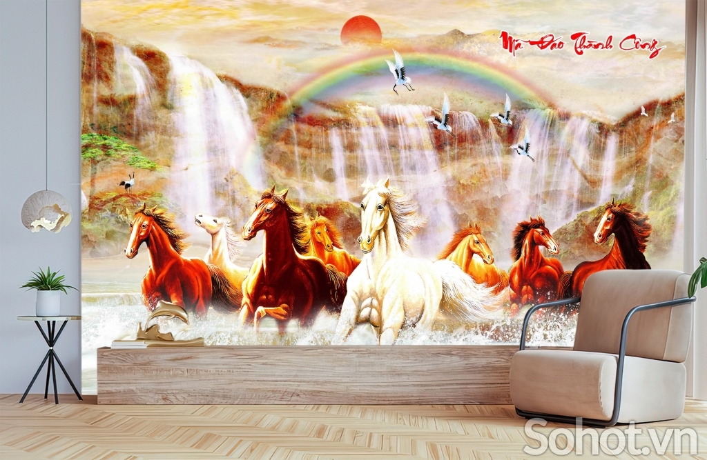 Tranh gạch men mã đáo phong thủy