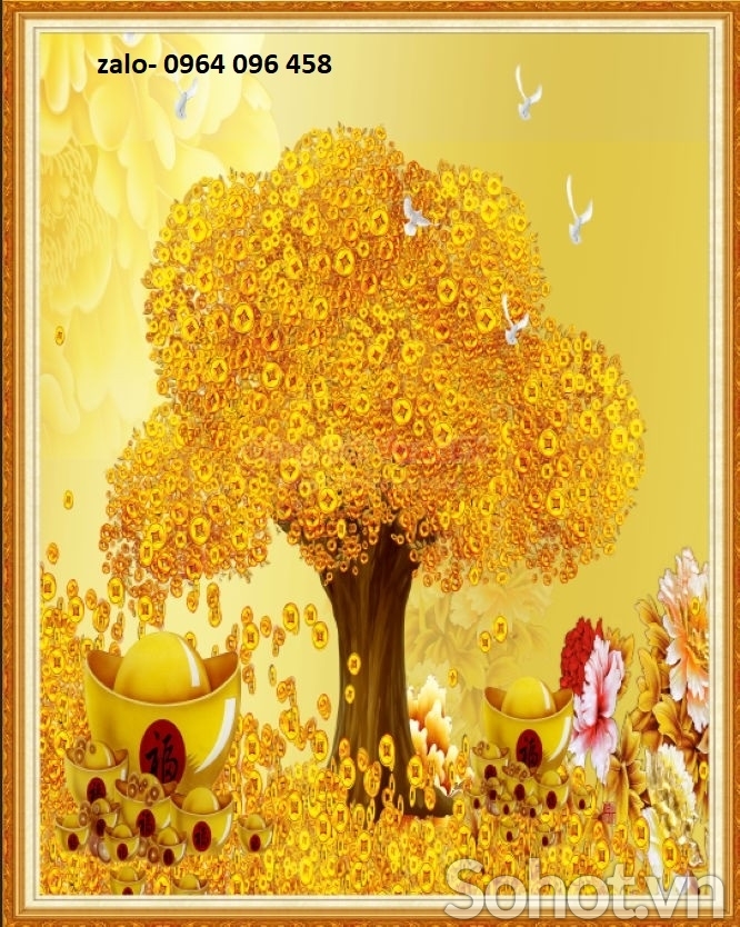 Tranh gạch cây kim tiền 3d - 4322XP