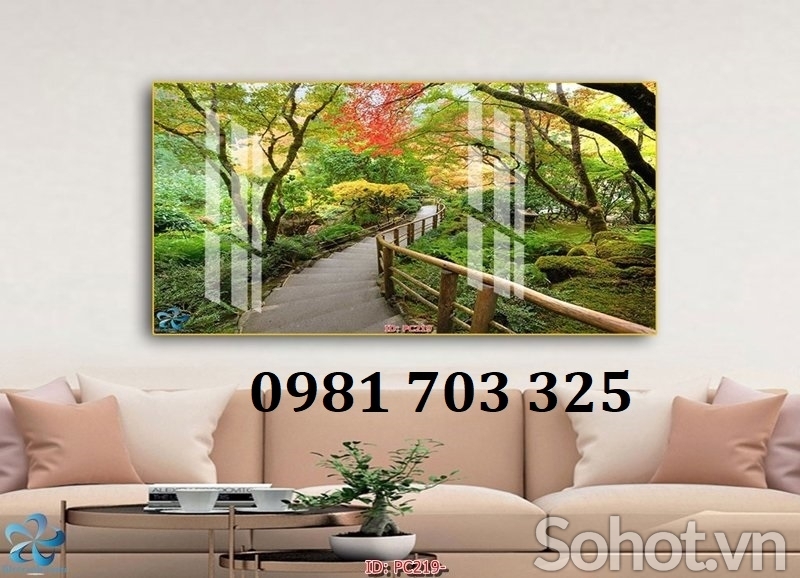 Tranh gạch men 3D ốp phòng khách