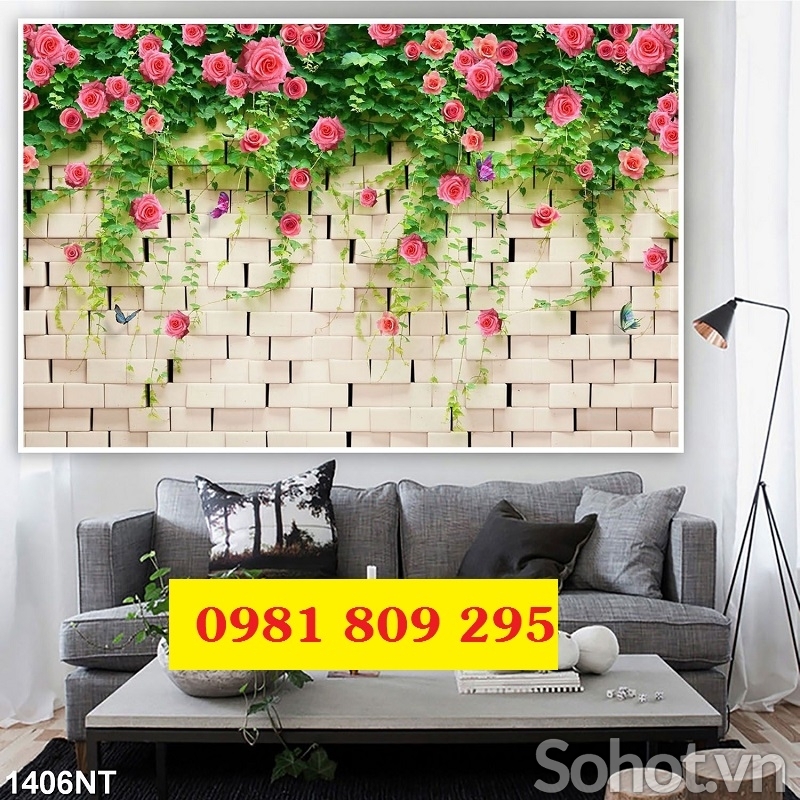 Tranh gạch hoa ốp tường 3d