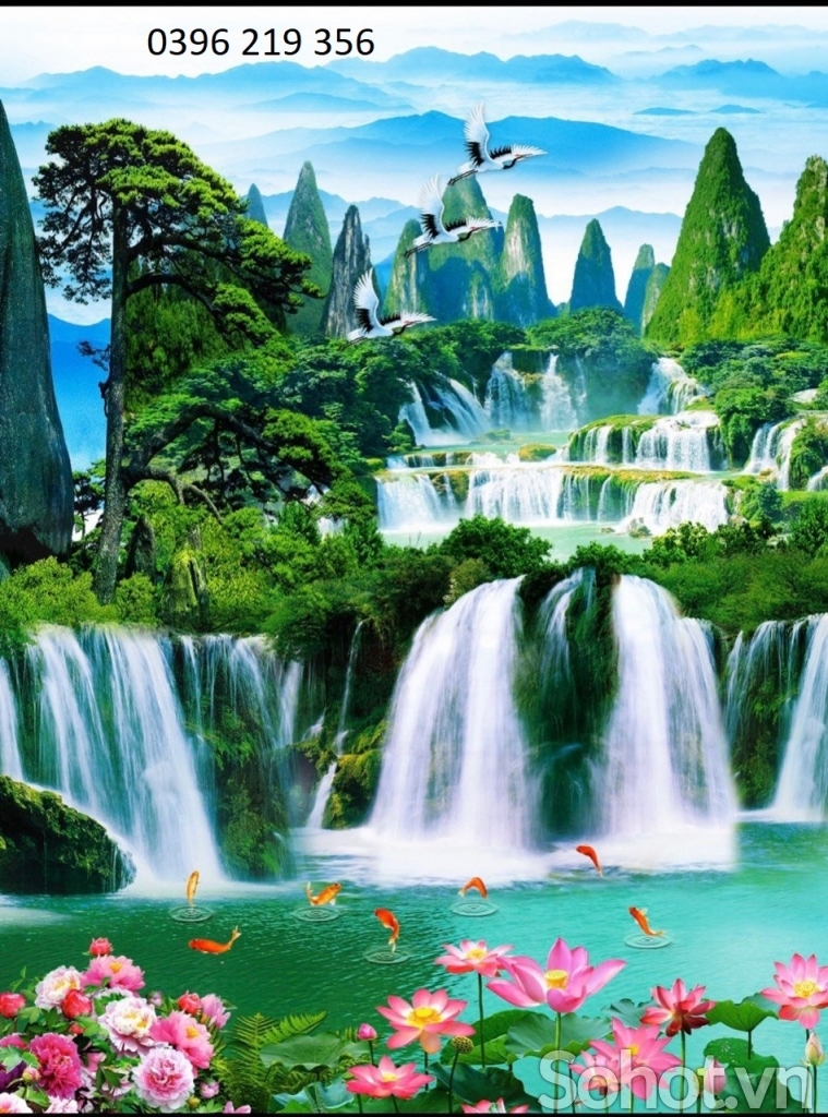 Tranh gạch ốp lát phong cảnh trang trí 3d