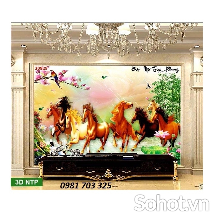 Tranh bát mã- gạch tranh phong thủy