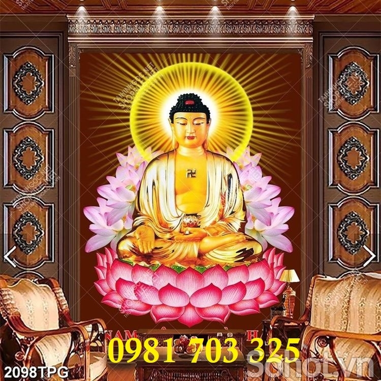 Tranh Phật ốp phòng thờ, gạch tranh 3D