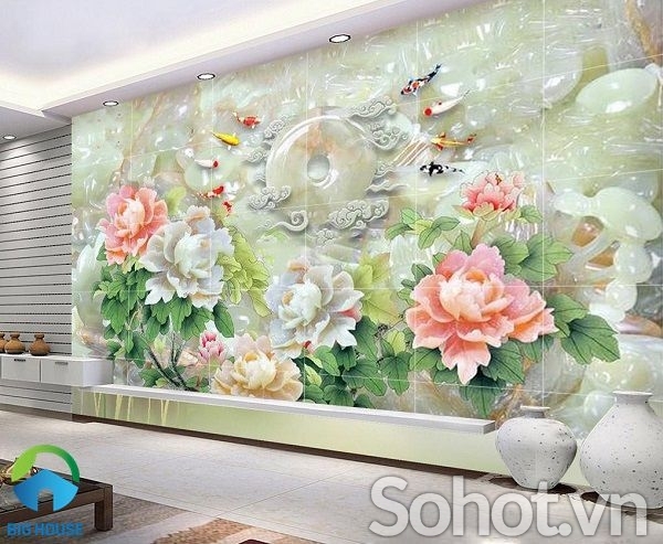 Tranh gạch men 3d hoa sứ ngọc - NBBN95