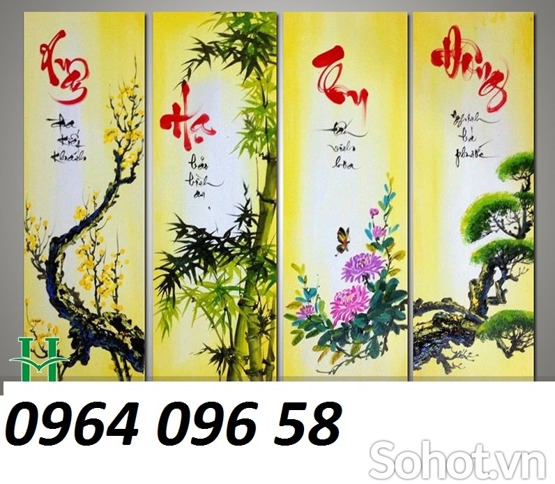Tranh 3d tứ quý - tranh gạch 3d tú quý - DV46